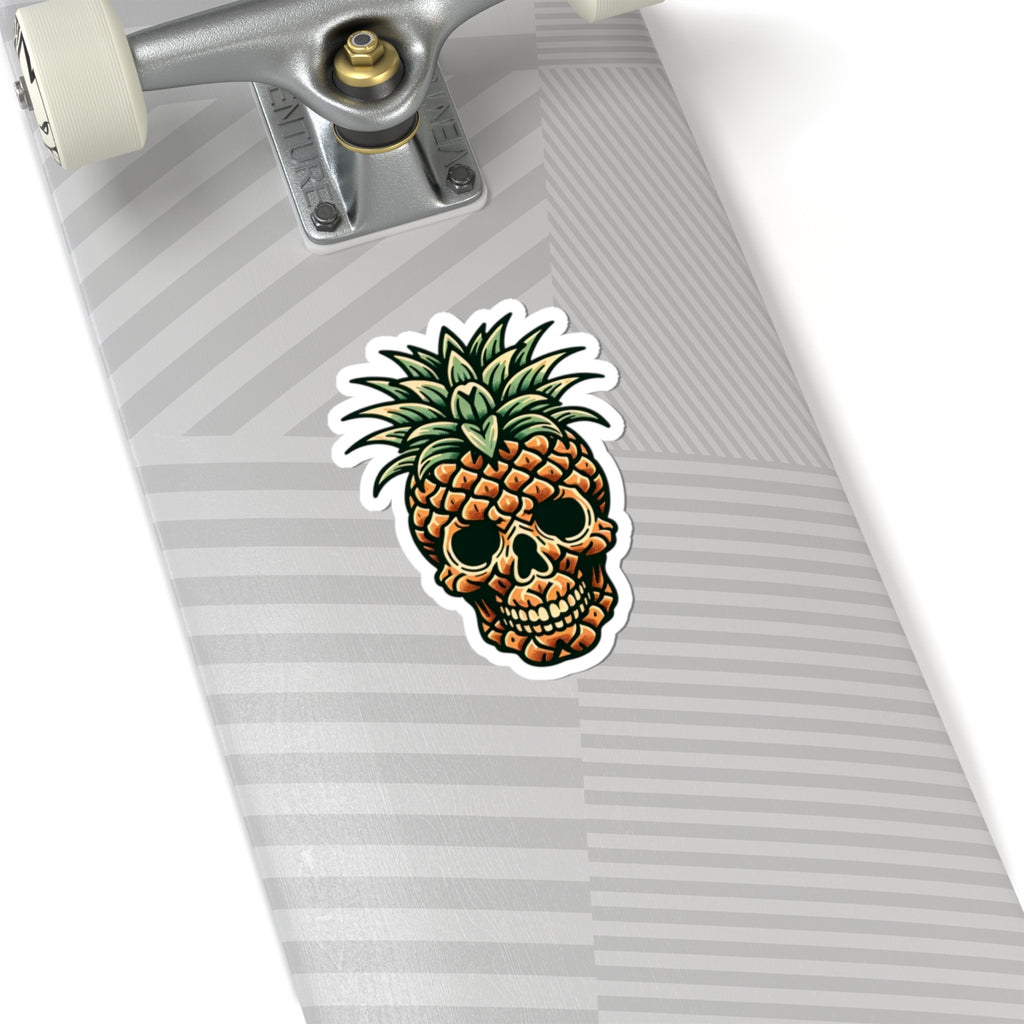 Pineapple Paradise Skull Kiss-Cut Stickers | Fun Decal for Laptops, Water Bottles, Scrapbooking, Party Favors, and Gifts