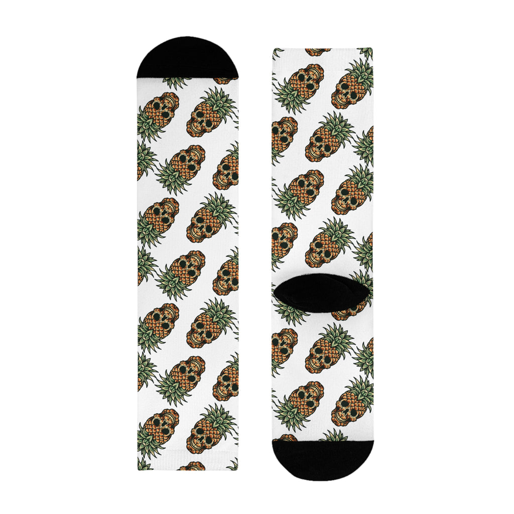 Pineapple Paradise Crew Socks, Fun Funky Socks, Summer Sock Gift, Trendy Footwear, Tropical Vibe Collection