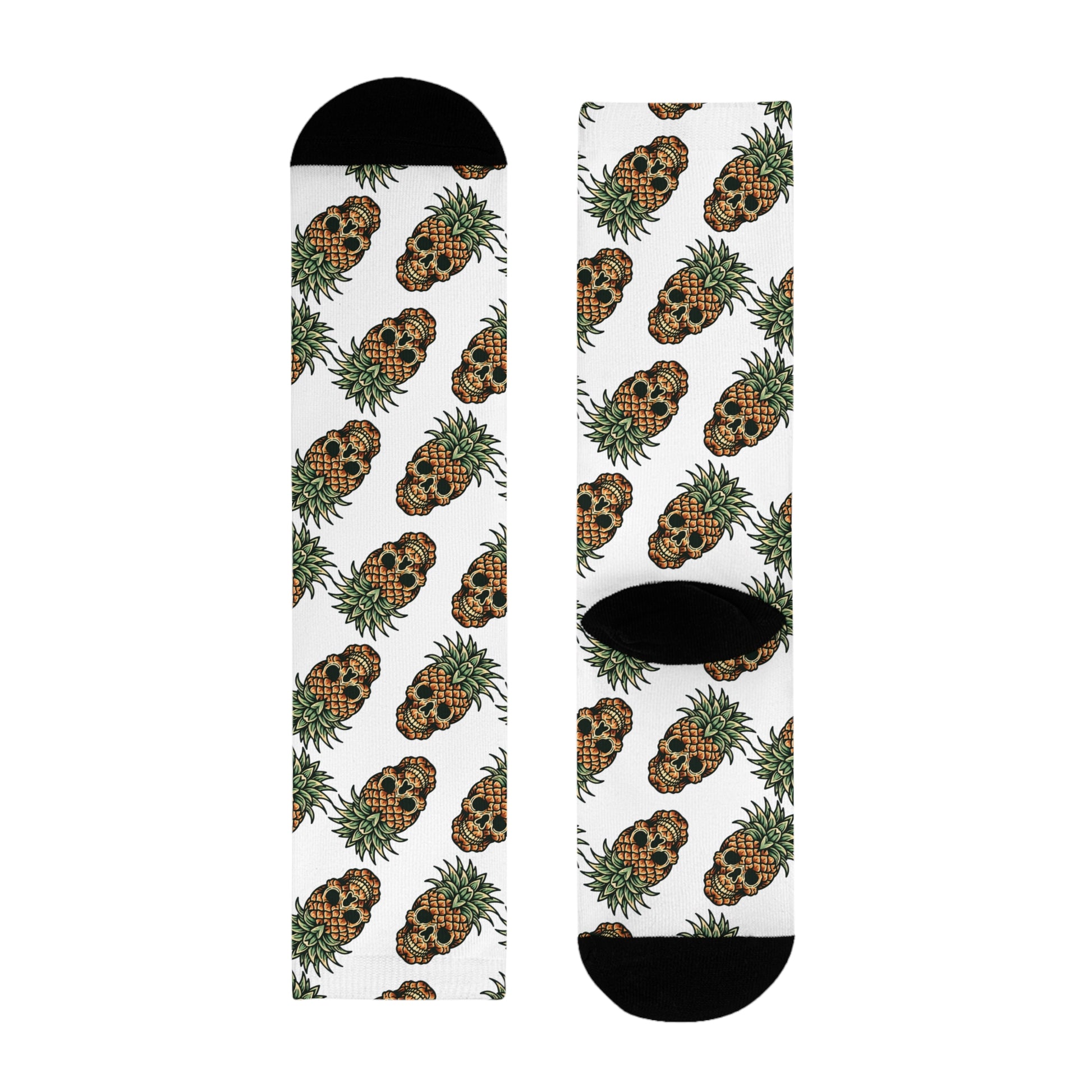 Pineapple Paradise Crew Socks, Fun Funky Socks, Summer Sock Gift, Trendy Footwear, Tropical Vibe Collection