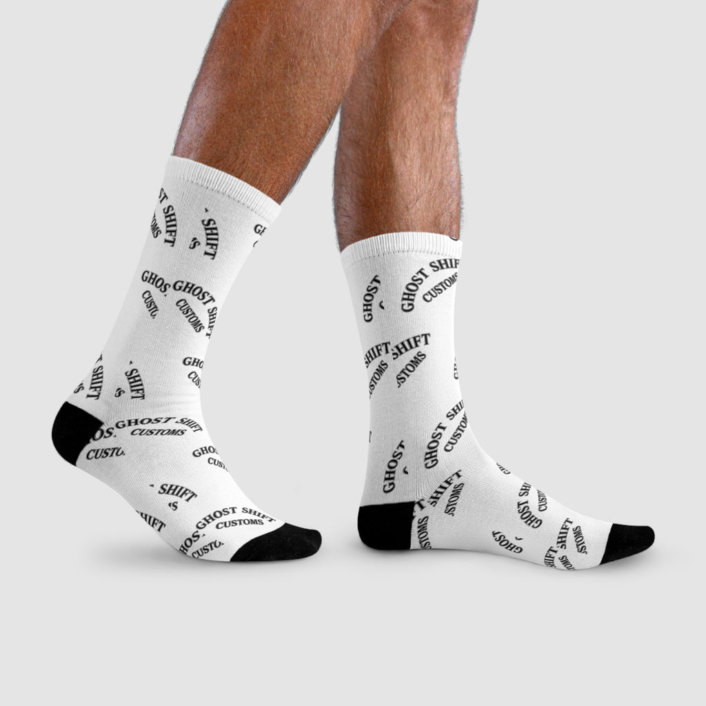 Ghost Shift Crew Socks, Trendy Socks, Unique Gift, Streetwear Accessories, Cozy Fashion, Everyday Wear