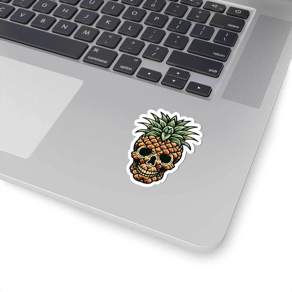 Pineapple Paradise Skull Kiss-Cut Stickers | Fun Decal for Laptops, Water Bottles, Scrapbooking, Party Favors, and Gifts