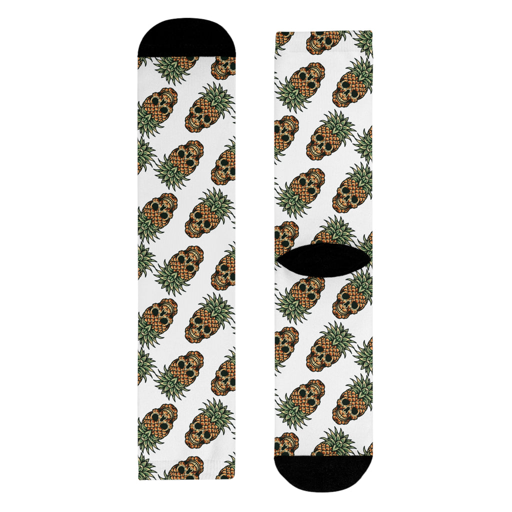 Pineapple Paradise Crew Socks, Fun Funky Socks, Summer Sock Gift, Trendy Footwear, Tropical Vibe Collection