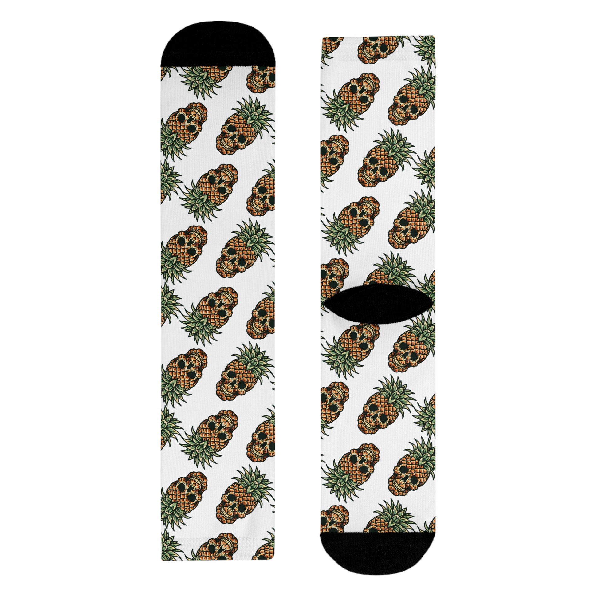 Pineapple Paradise Crew Socks, Fun Funky Socks, Summer Sock Gift, Trendy Footwear, Tropical Vibe Collection