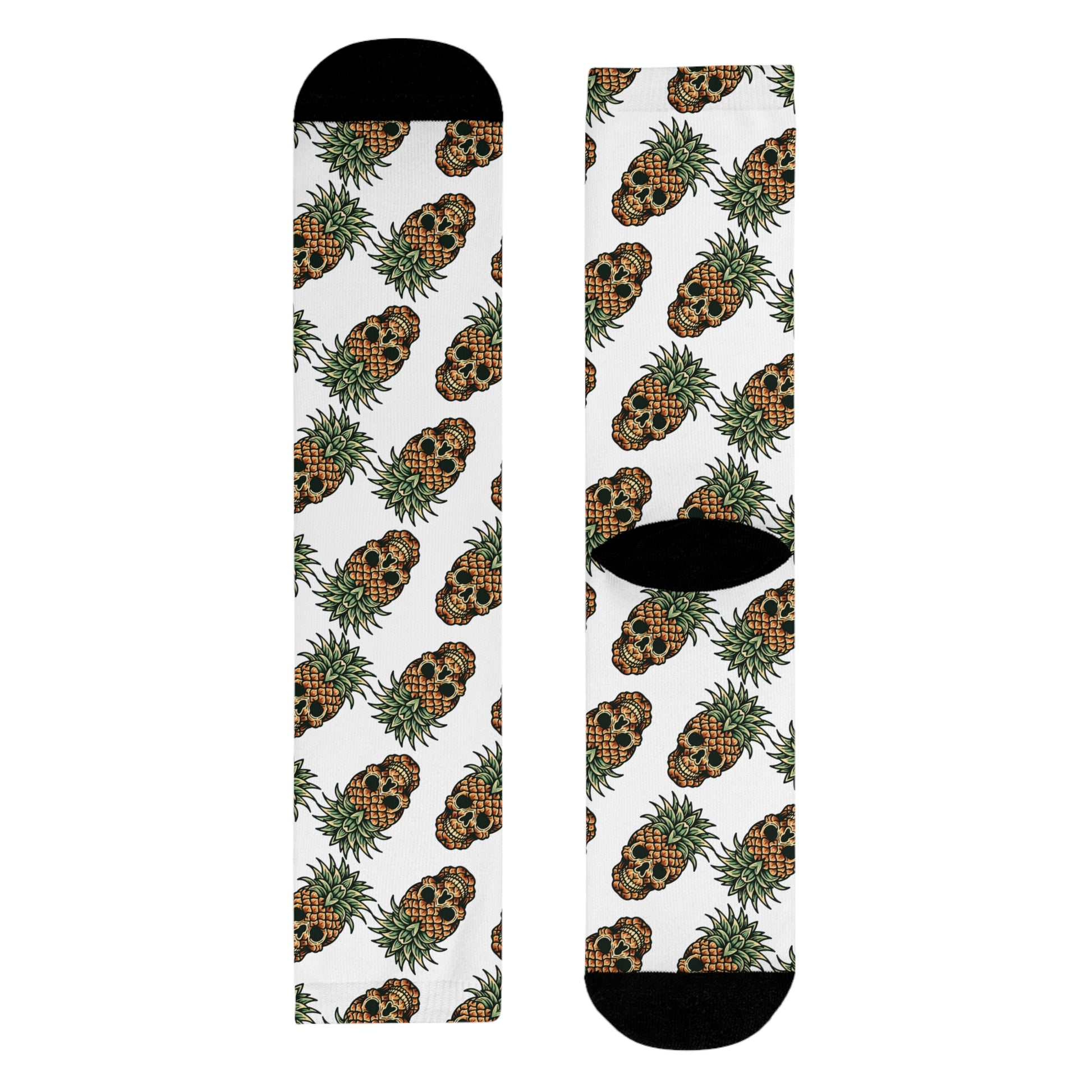 Pineapple Paradise Crew Socks, Fun Funky Socks, Summer Sock Gift, Trendy Footwear, Tropical Vibe Collection
