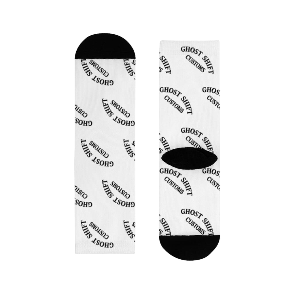 Ghost Shift Crew Socks, Trendy Socks, Unique Gift, Streetwear Accessories, Cozy Fashion, Everyday Wear