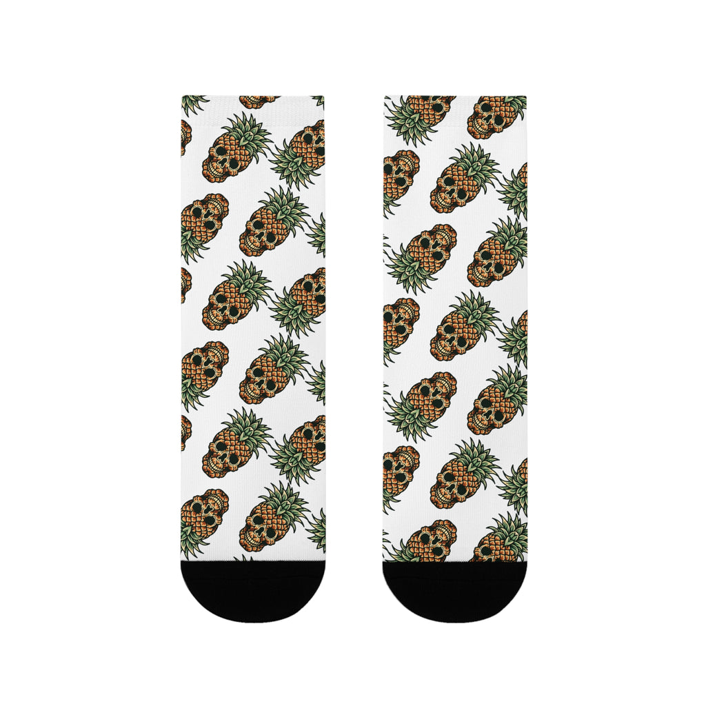 Pineapple Paradise Crew Socks, Fun Funky Socks, Summer Sock Gift, Trendy Footwear, Tropical Vibe Collection