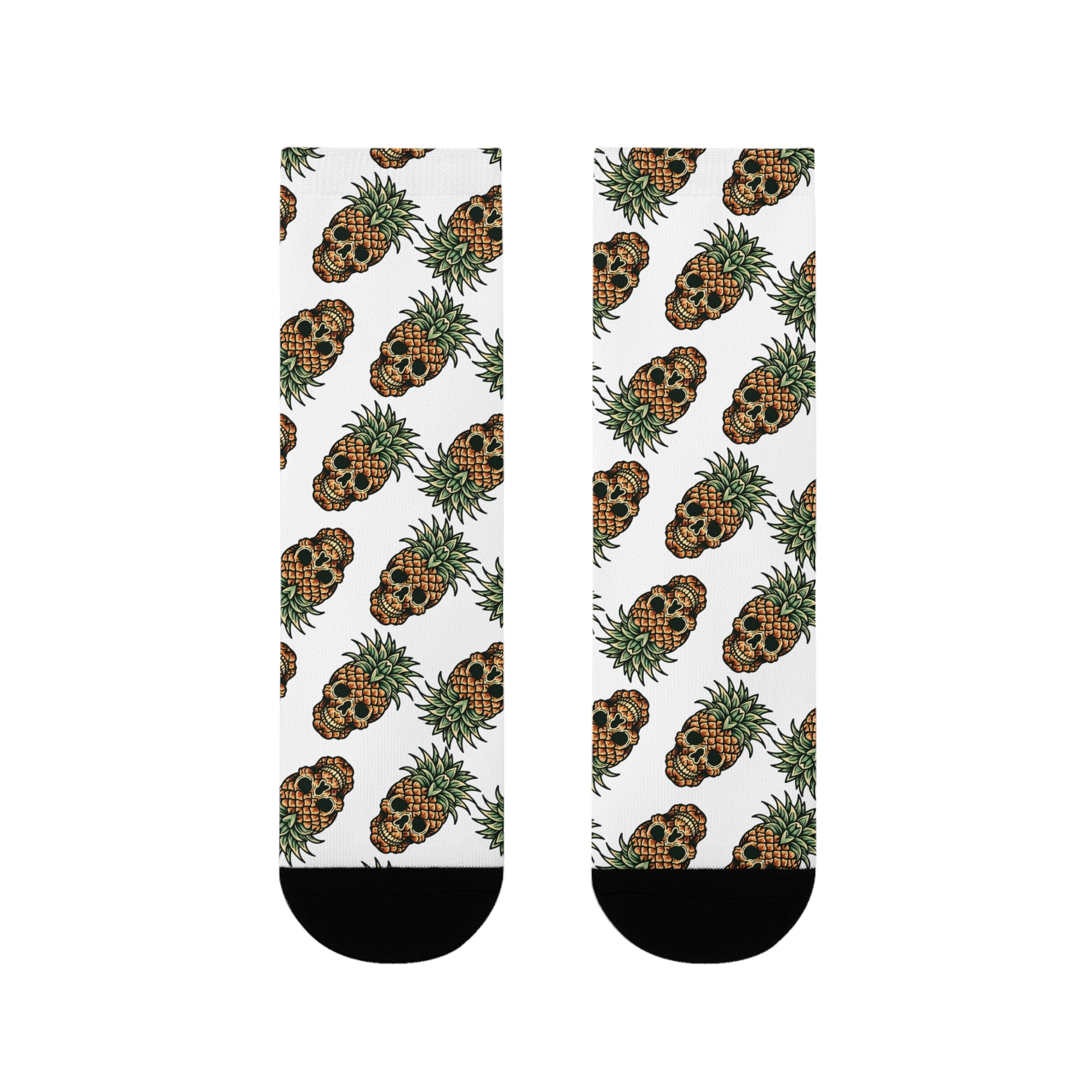 Pineapple Paradise Crew Socks, Fun Funky Socks, Summer Sock Gift, Trendy Footwear, Tropical Vibe Collection