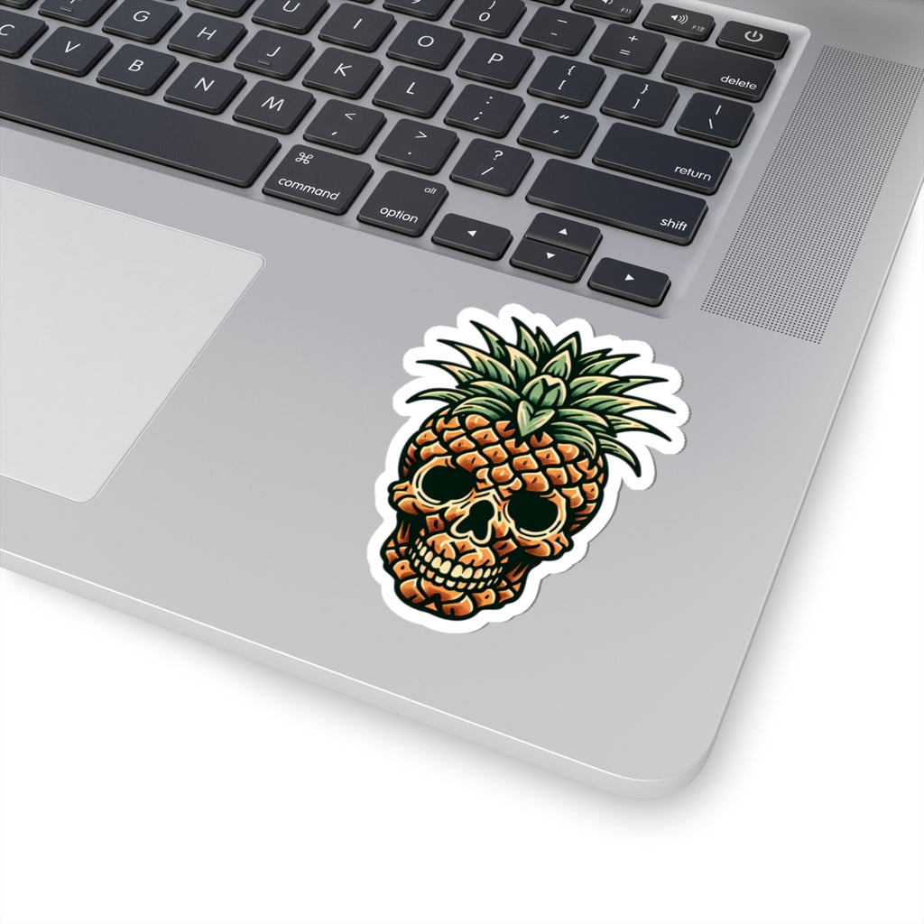 Pineapple Paradise Skull Kiss-Cut Stickers | Fun Decal for Laptops, Water Bottles, Scrapbooking, Party Favors, and Gifts