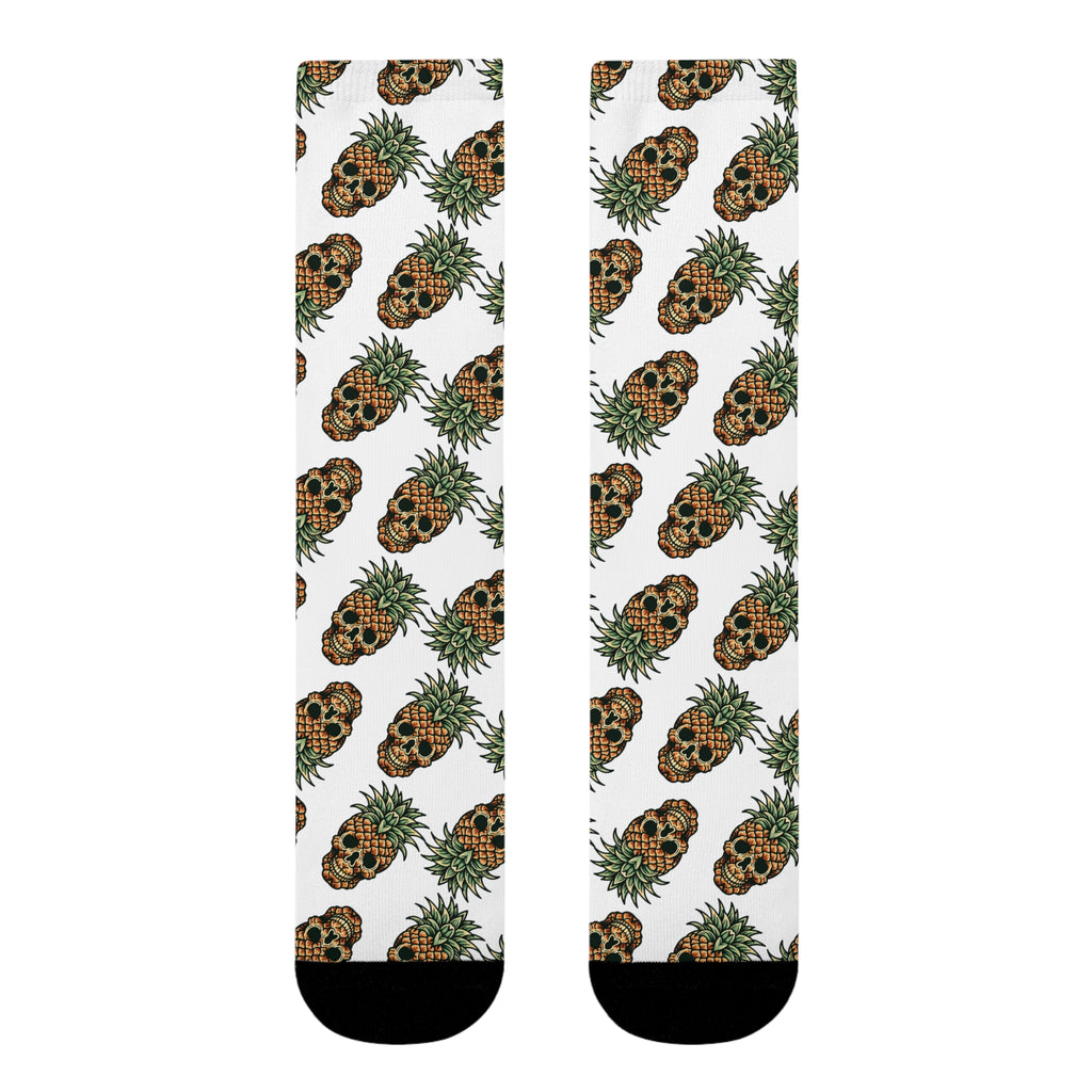 Pineapple Paradise Crew Socks, Fun Funky Socks, Summer Sock Gift, Trendy Footwear, Tropical Vibe Collection