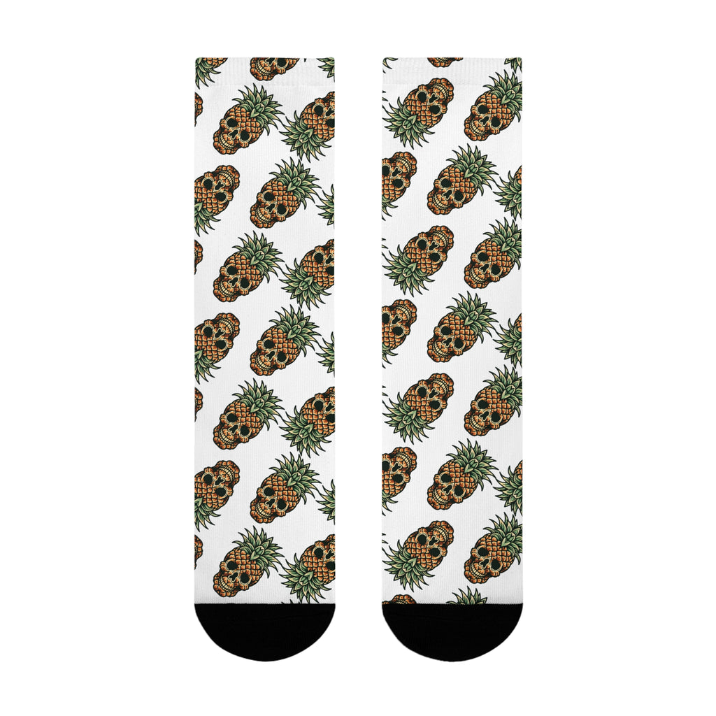 Pineapple Paradise Crew Socks, Fun Funky Socks, Summer Sock Gift, Trendy Footwear, Tropical Vibe Collection