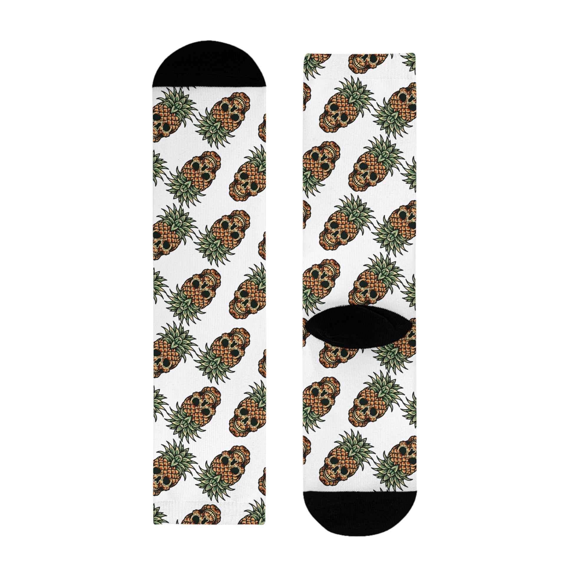 Pineapple Paradise Crew Socks, Fun Funky Socks, Summer Sock Gift, Trendy Footwear, Tropical Vibe Collection